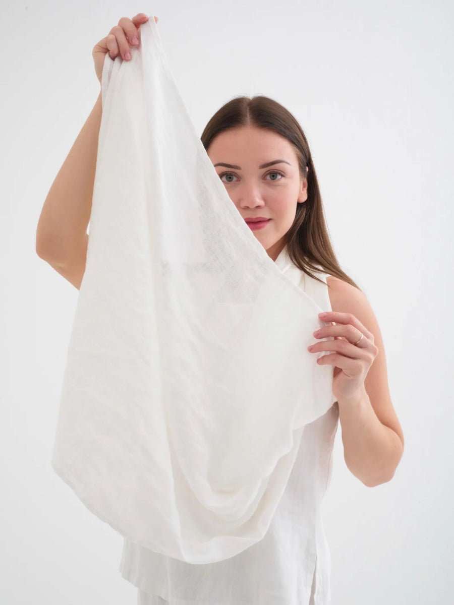 Dünner Leinenschal ohne Fransen in verschieden Farben - The Baltic Shop