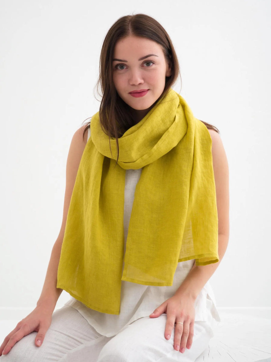 Dünner Leinenschal ohne Fransen in verschieden Farben - The Baltic Shop