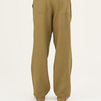 Entspannte Leinenhose in Khaki für Herren - The Baltic Shop