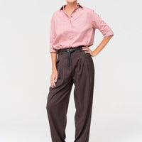 Entspanntes Hahnentritt - Hemd in Altrosa - The Baltic Shop