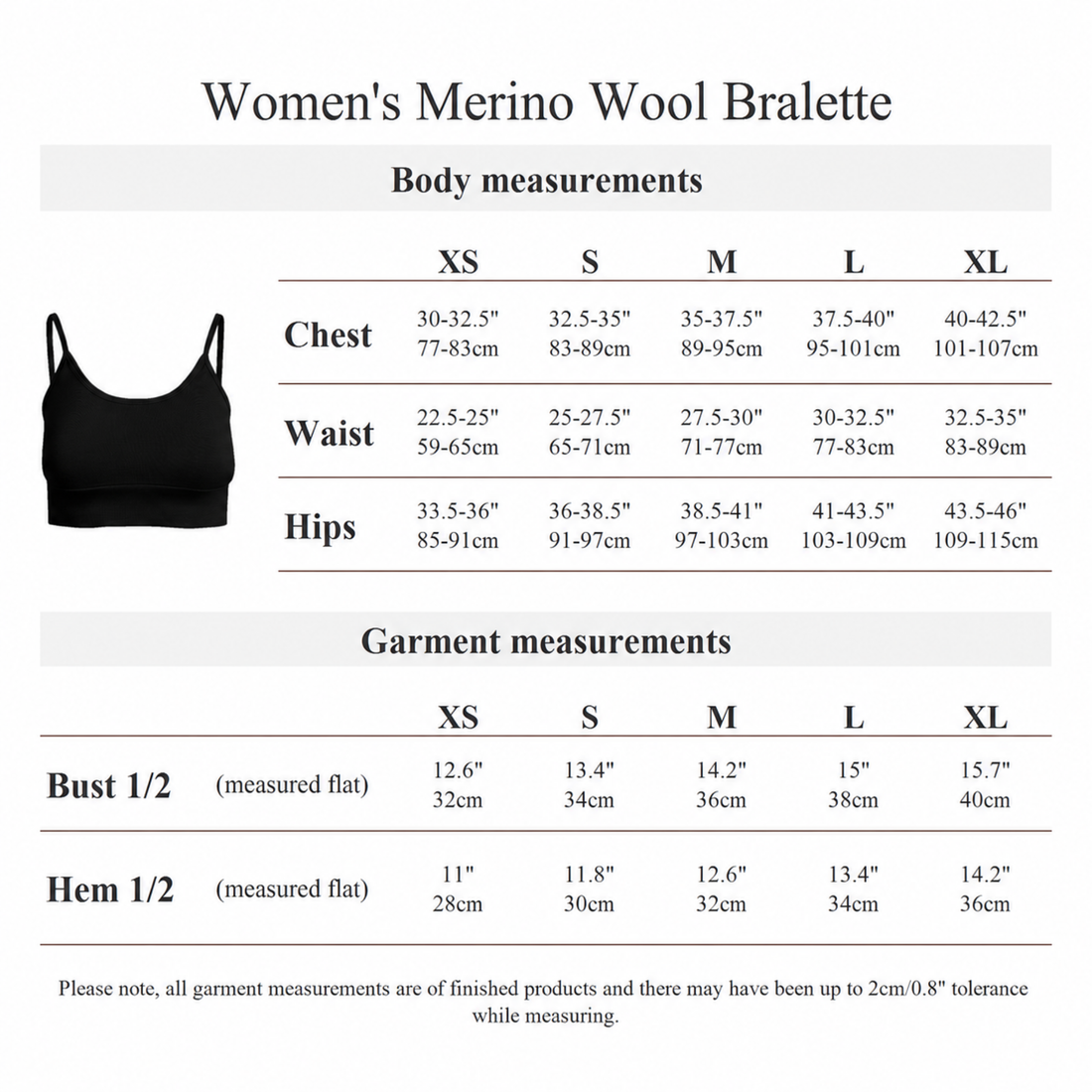 Damen-Bralette aus 100 % Merinowolle