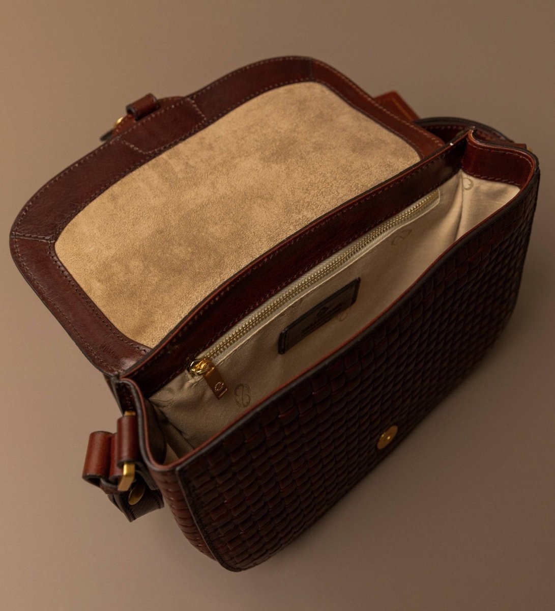 Geflochtene Ledertasche in Braun - The Baltic Shop