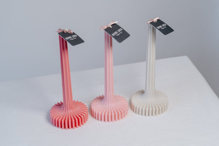 Geometrische Stabkerze aus Rapswachs - The Baltic Shop