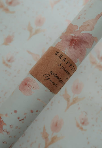 Geschenkpapier mit Rosen - Tulpen, 3 - teiliges Set - The Baltic Shop