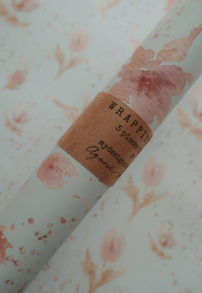 Geschenkpapier mit Rosen - Tulpen, 3 - teiliges Set - The Baltic Shop