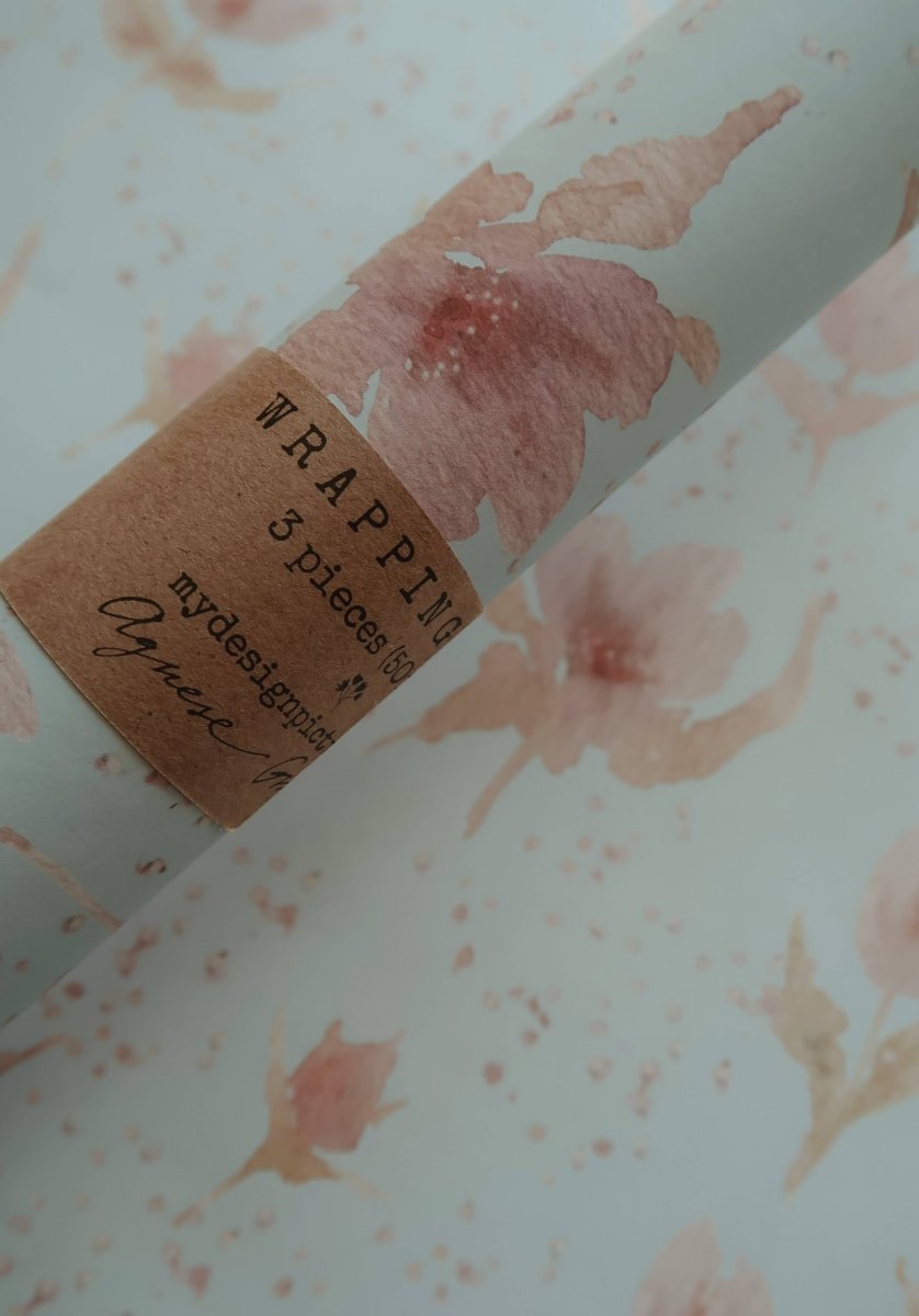 Geschenkpapier mit Rosen - Tulpen, 3 - teiliges Set - The Baltic Shop