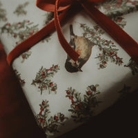 Geschenkpapier, Motiv: Tit Bird, Weiß, 3 Stück - The Baltic Shop