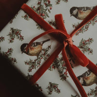 Geschenkpapier, Motiv: Tit Bird, Weiß, 3 Stück - The Baltic Shop