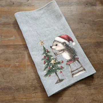 Geschirrtuch aus Leinen mit Weihnachtsigel - The Baltic Shop