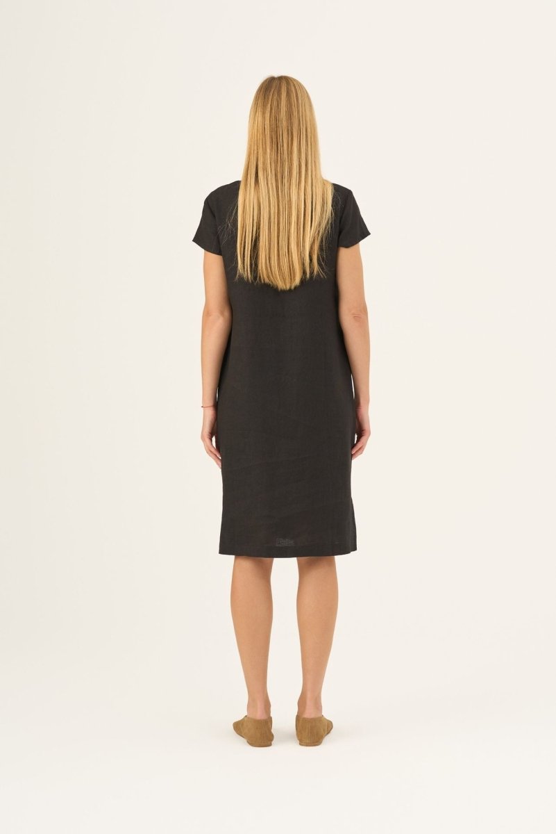 Goldenrod Kleid aus Leinen in Schwarz - The Baltic Shop