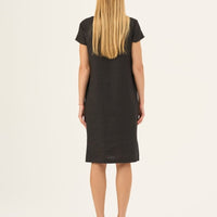 Goldenrod Kleid aus Leinen in Schwarz - The Baltic Shop