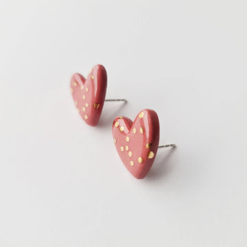 Handgemachte Porzellan - Ohrringe mit Goldakzenten - The Baltic Shop