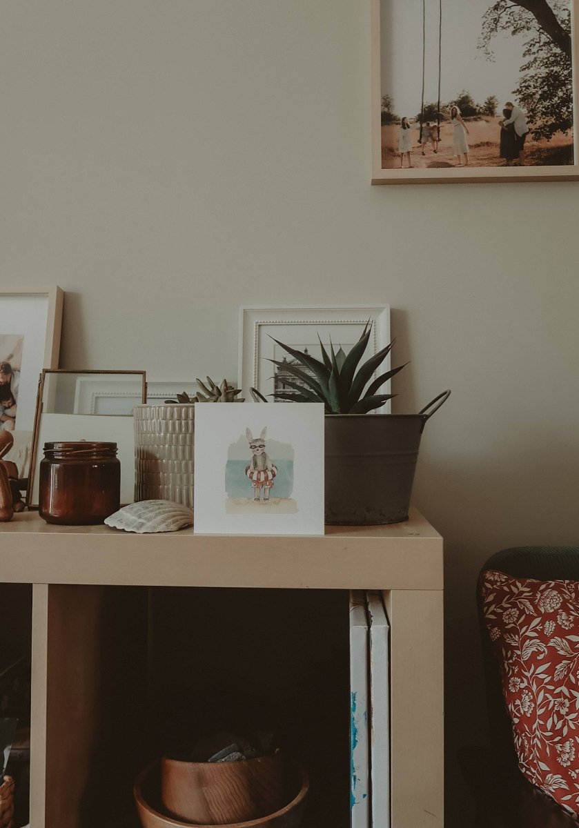 Hase am Strand / Klappkarte - The Baltic Shop