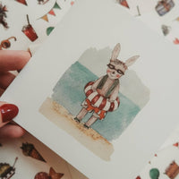 Hase am Strand / Klappkarte - The Baltic Shop