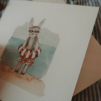 Hase am Strand / Klappkarte - The Baltic Shop