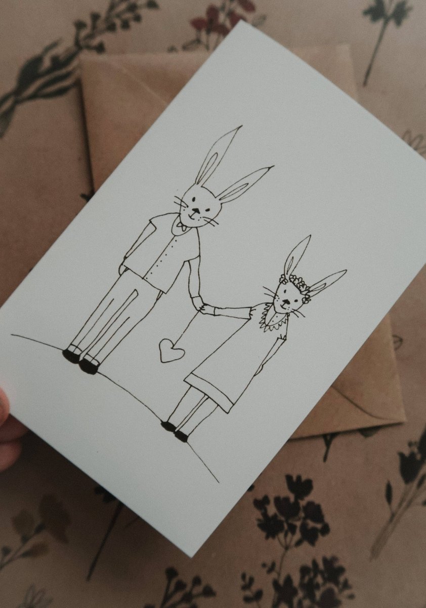 Hasenpaar/Klappkarte - The Baltic Shop