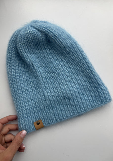 Weiche Haube aus Mohair und Seide