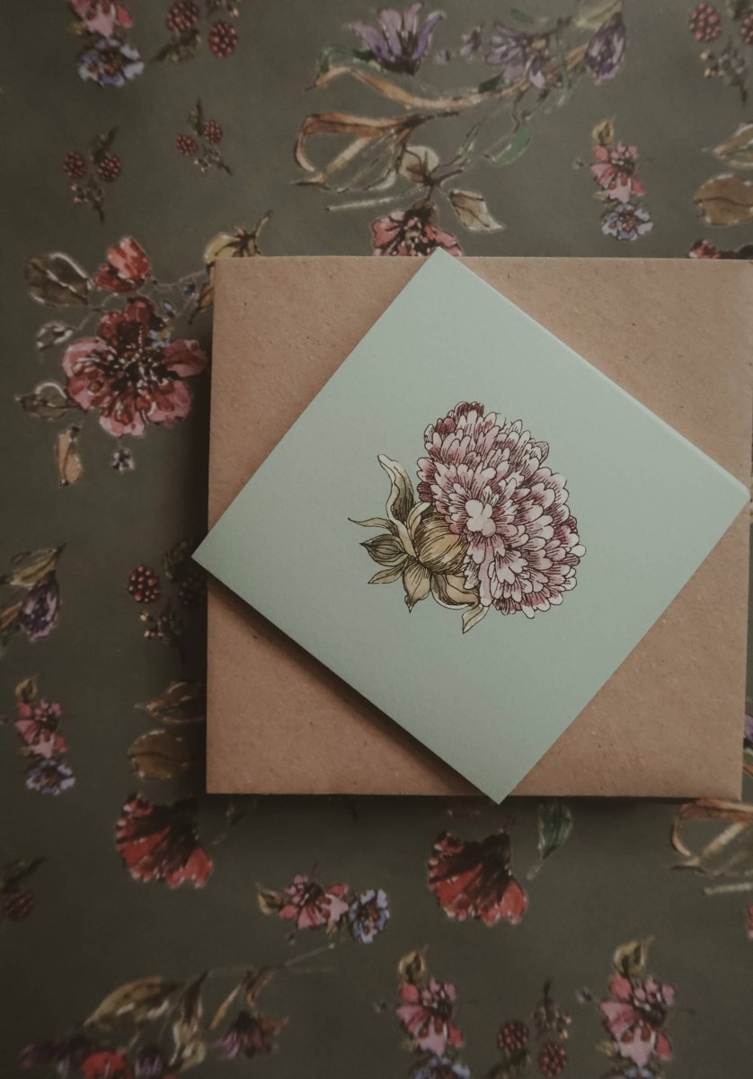 Hellviolette Blume - kleine flache Karte - The Baltic Shop