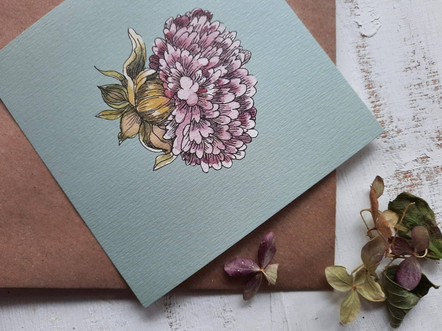 Hellviolette Blume - kleine flache Karte - The Baltic Shop