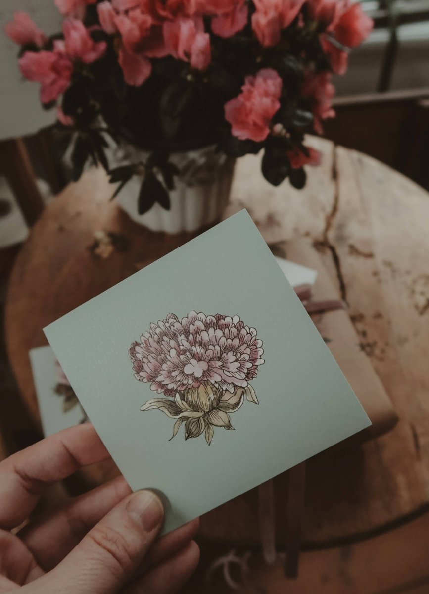 Hellviolette Blume - kleine flache Karte - The Baltic Shop