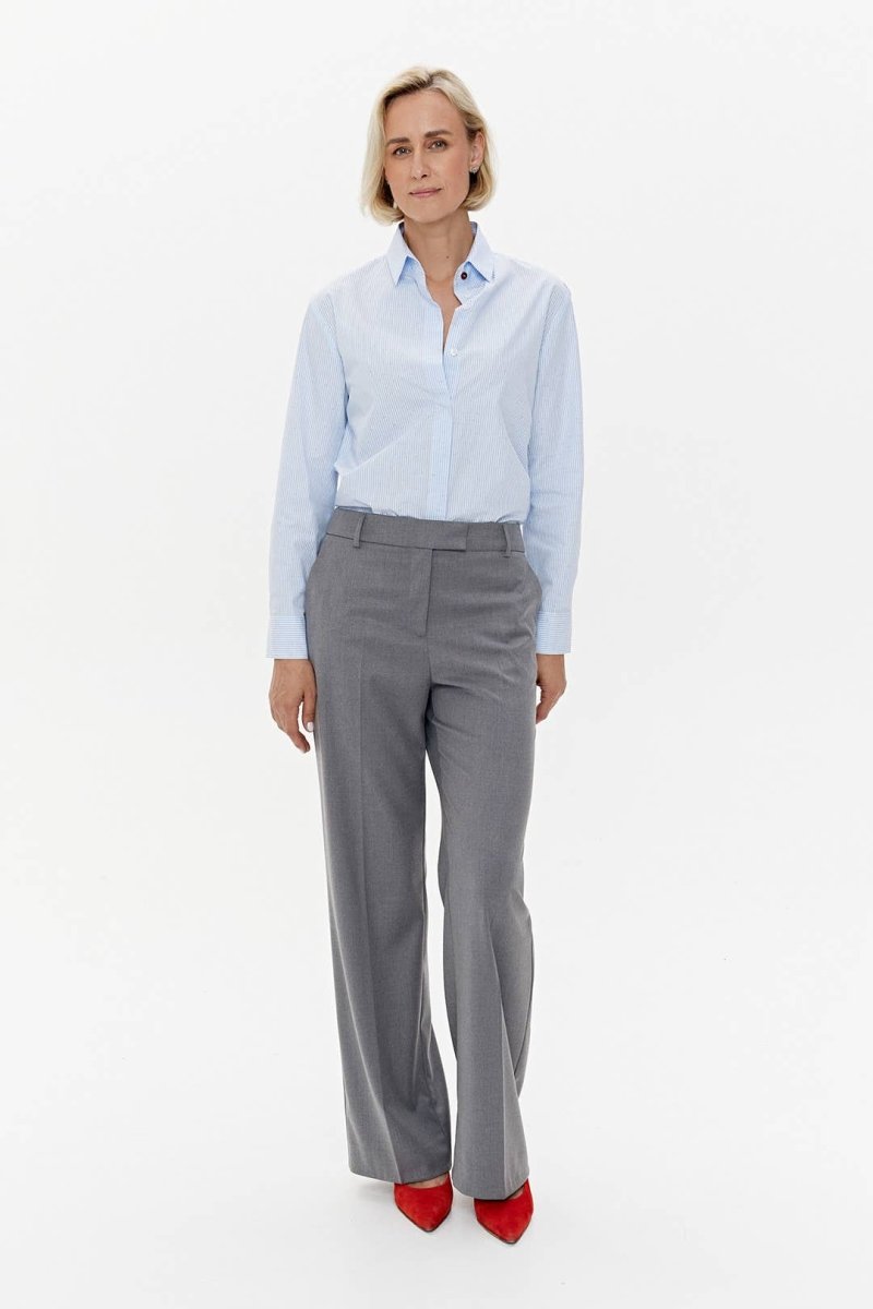 Hemd 'CAPRI' | gestreifte Baumwolle mit Mikroflocken - Detail - The Baltic Shop