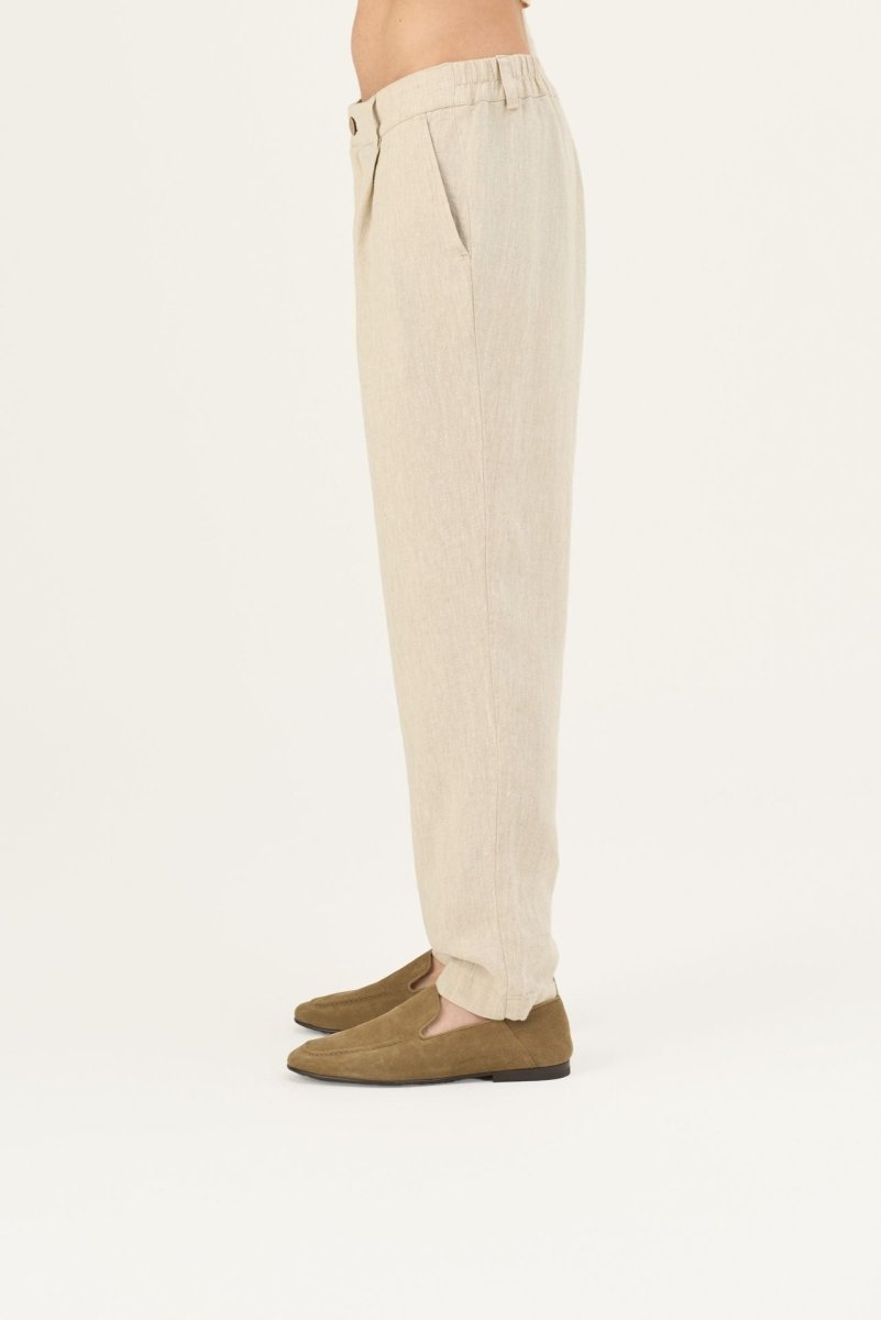 Herren Leinenhose in Beige – Lockere Hose aus 100 % Leinen - The Baltic Shop
