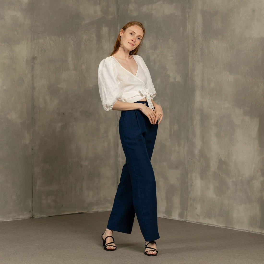 Hochdrapierte Leinenhose - The Baltic Shop