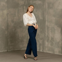 Hochdrapierte Leinenhose - The Baltic Shop