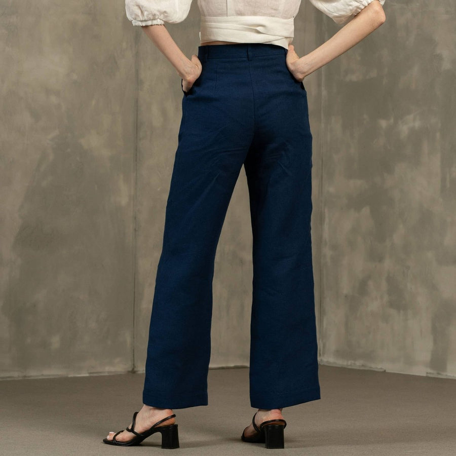 Hochdrapierte Leinenhose - The Baltic Shop