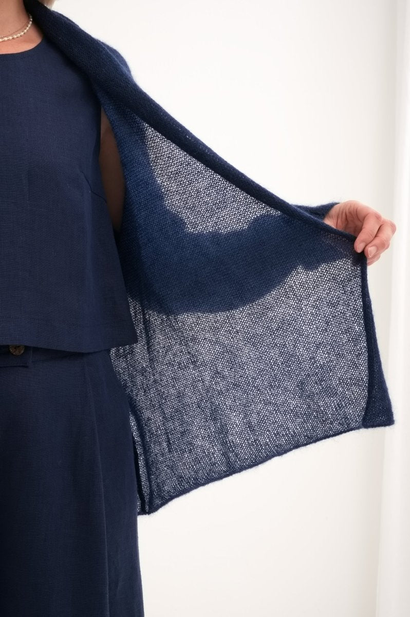 Kidmohair & Seide Strickjacke – handgefertigt in Lettland - The Baltic Shop