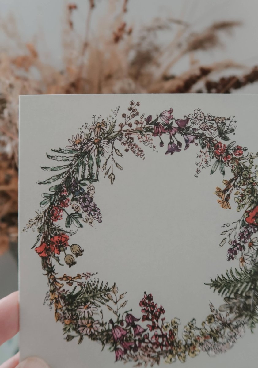 Klappkarte mit Wiesenblumen - Kran - The Baltic Shop