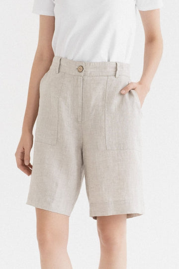 Klassische Shorts aus Leinen in Melange - The Baltic Shop