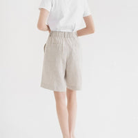 Klassische Shorts aus Leinen in Melange - The Baltic Shop