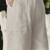 Klassische Shorts aus Leinen in Weiß - The Baltic Shop