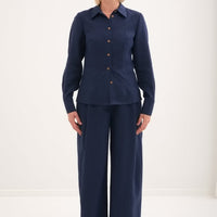 Klassisches Leinenhemd "Dina" mit Kokosknöpfe AW26 - The Baltic Shop