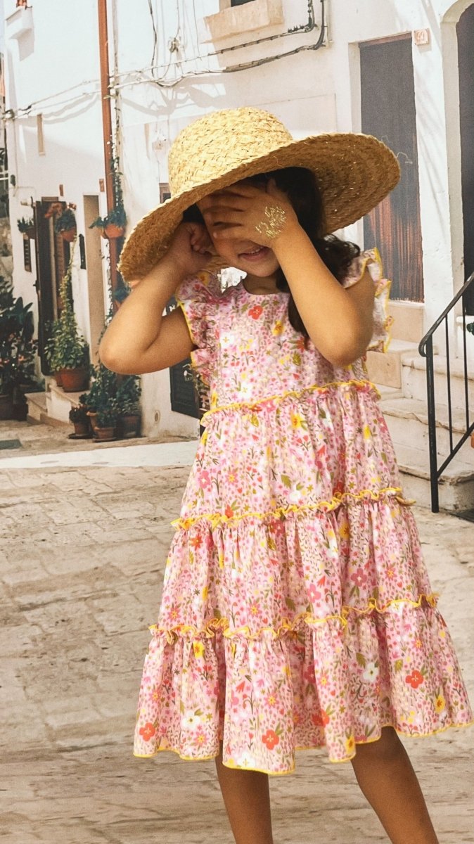 Kleid mit Blumenmuster für Mädchen in 2 Farben - The Baltic Shop