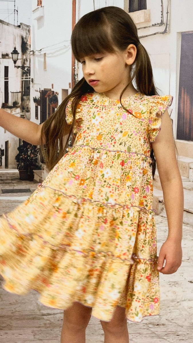 Kleid mit Blumenmuster für Mädchen in 2 Farben - The Baltic Shop