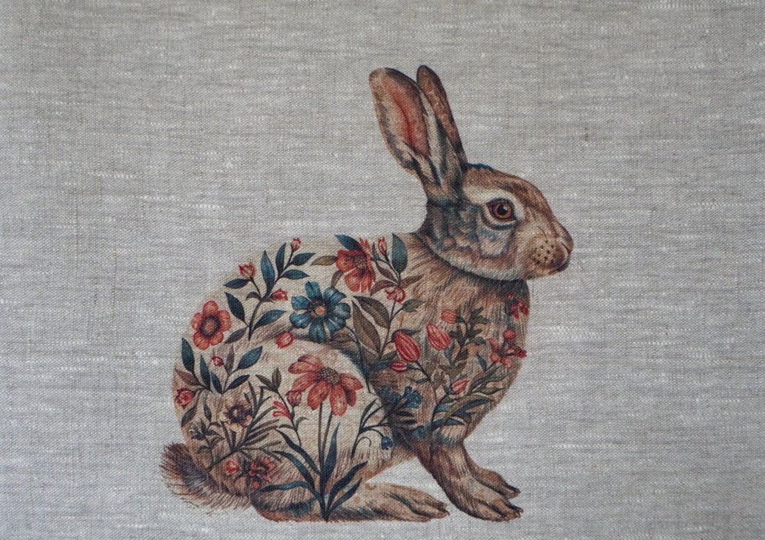 Küchentuch aus 100% Leinen mit Hasenmuster - The Baltic Shop