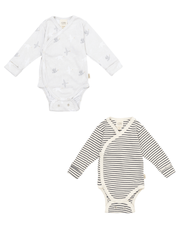 Langarm Wickelbody aus Bio Baumwolle in 4 Farben - The Baltic Shop