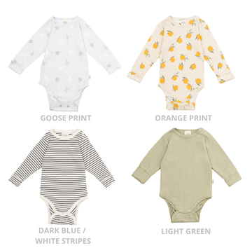 Langarmbody aus Bio Baumwolle in 3 Farben - The Baltic Shop