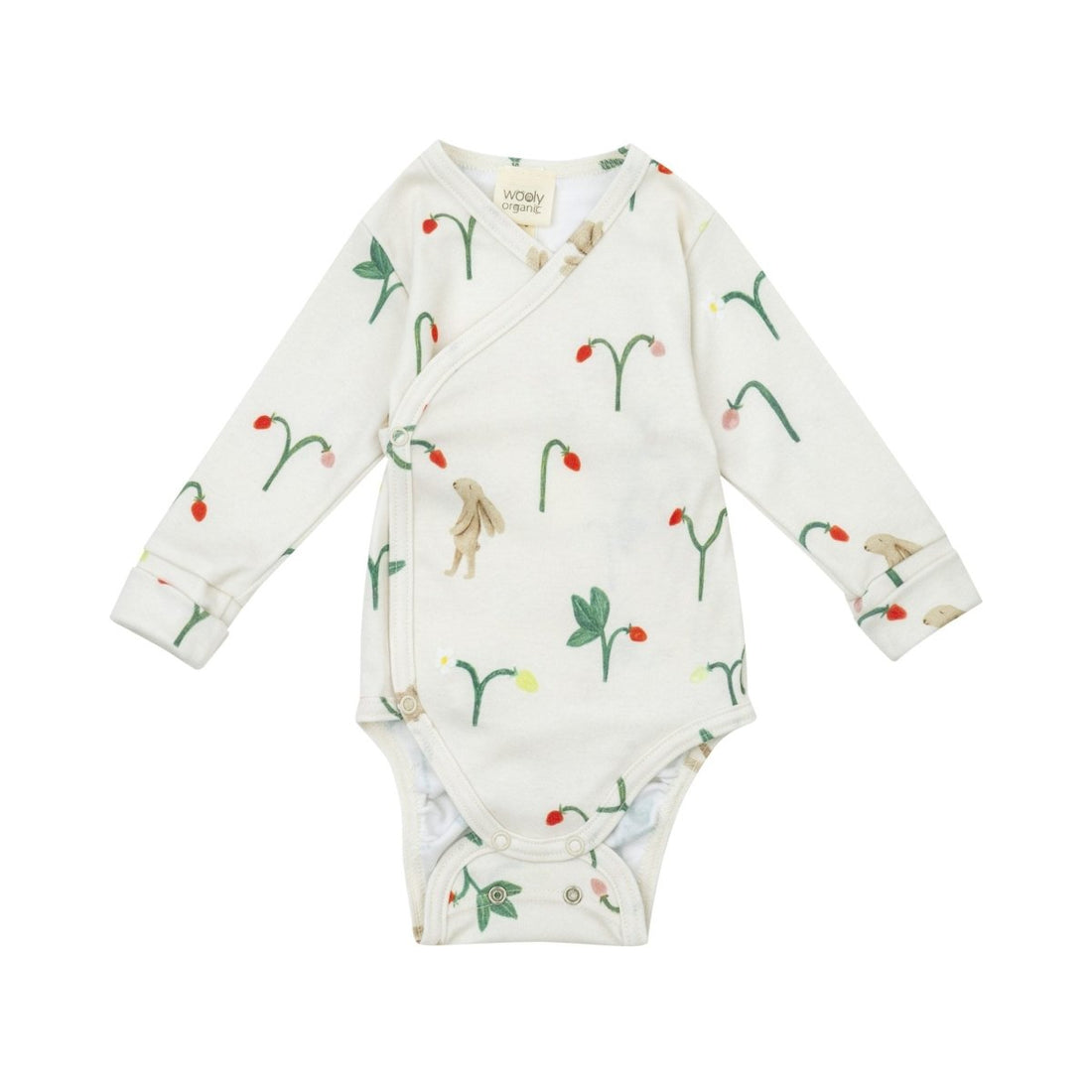 Langarmbody mit Erdbeeren und Hasen - The Baltic Shop