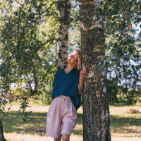 Leinen Top mit V - Ausschnitt "Lilly" - The Baltic Shop