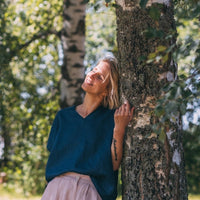 Leinen Top mit V - Ausschnitt "Lilly" - The Baltic Shop