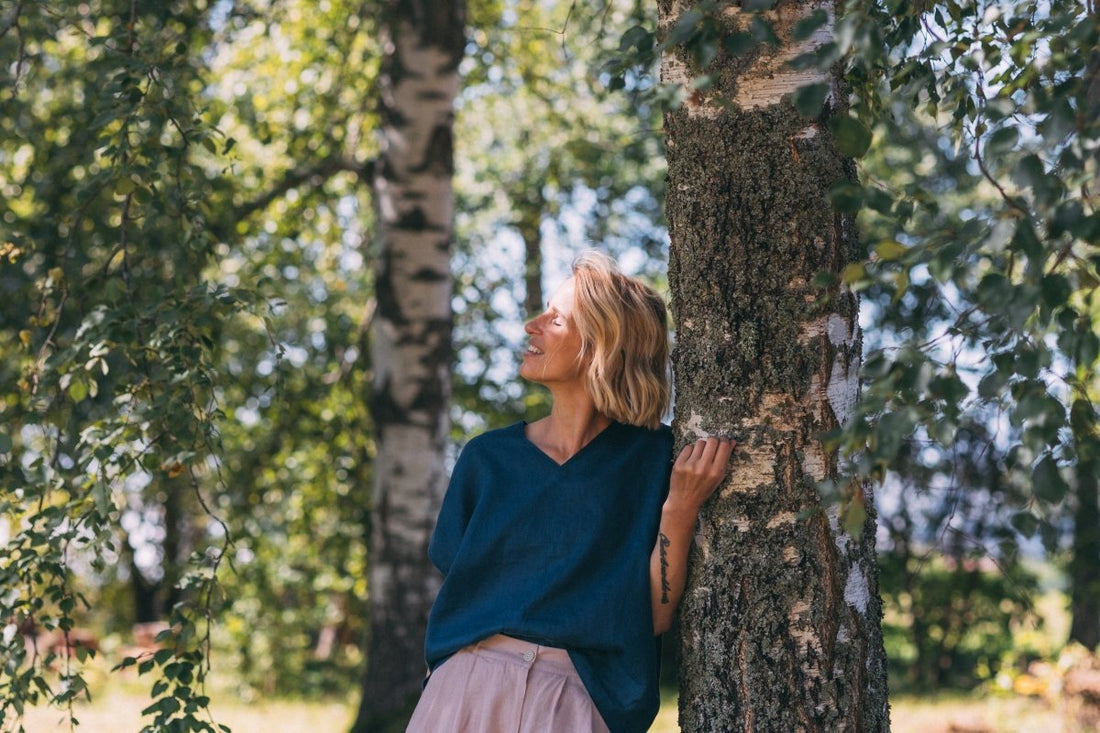 Leinen Top mit V - Ausschnitt "Lilly" - The Baltic Shop