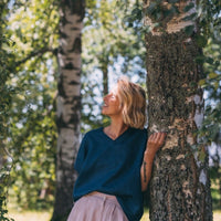 Leinen Top mit V - Ausschnitt "Lilly" - The Baltic Shop