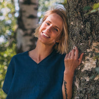 Leinen Top mit V - Ausschnitt "Lilly" - The Baltic Shop