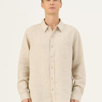 Leinenhemd in Melange – Nachhaltiges Unisex Hemd aus 100 % Leinen - The Baltic Shop