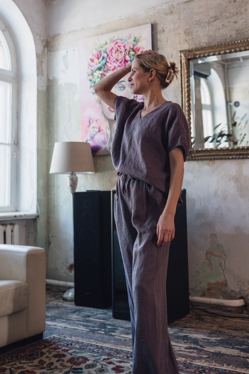 Leinenhose mit weiter Silhouette "Laima" - The Baltic Shop