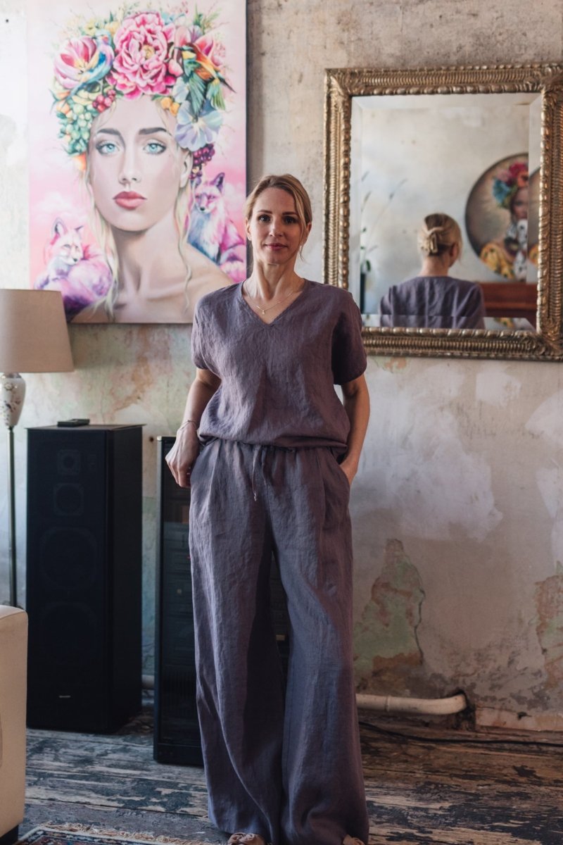 Leinenhose mit weiter Silhouette "Laima" - The Baltic Shop