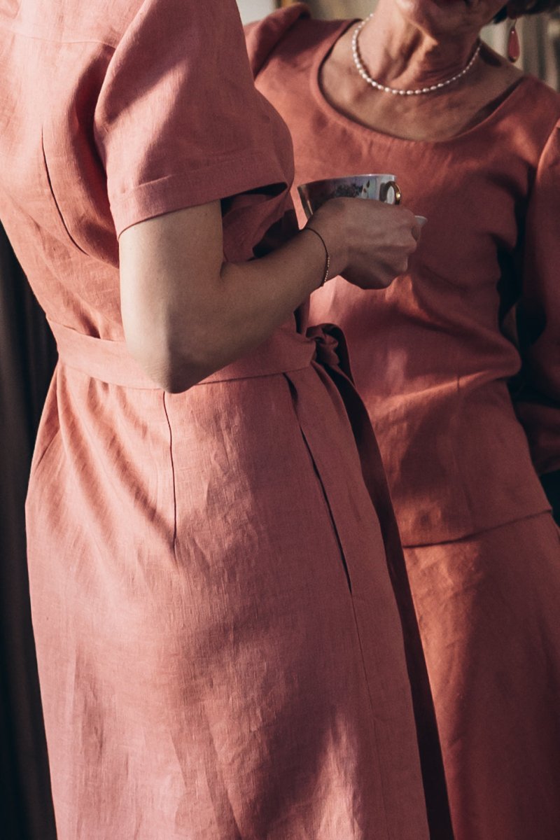 Leinenkleid mit kurze Ärmel "Una" - The Baltic Shop